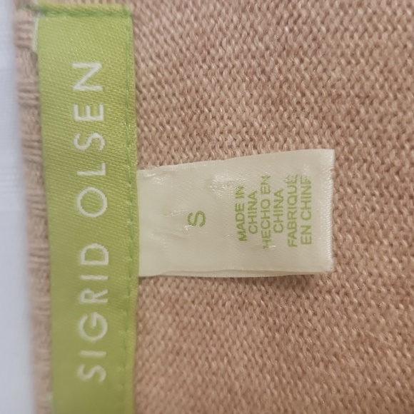 Sigrid Olsen size S camel silk beaded sweater - Picture 4 of 8